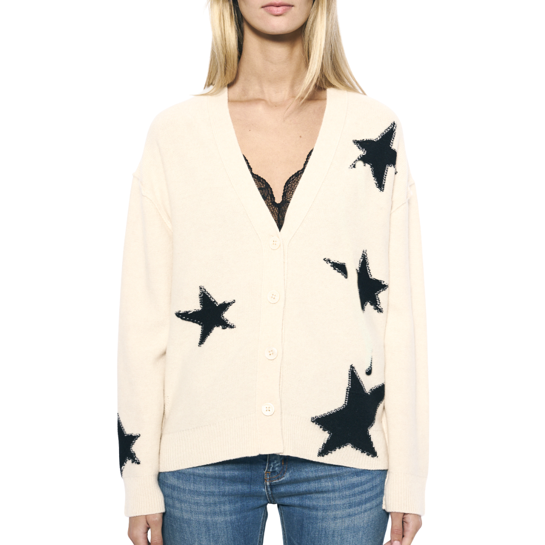 Markuz Cashmere Cardigan in Ecru