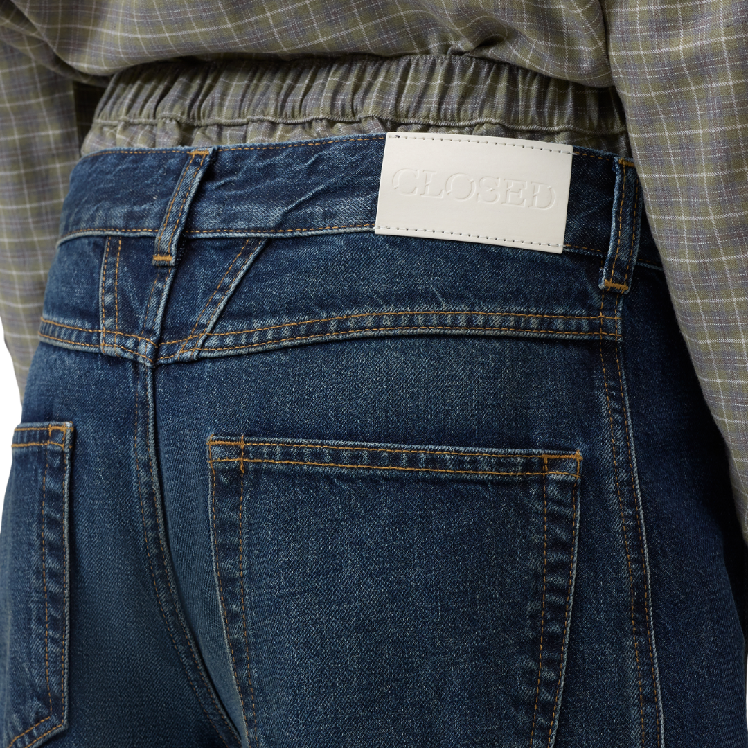 Tori-X Barrel Jeans 30" in Dark Blue