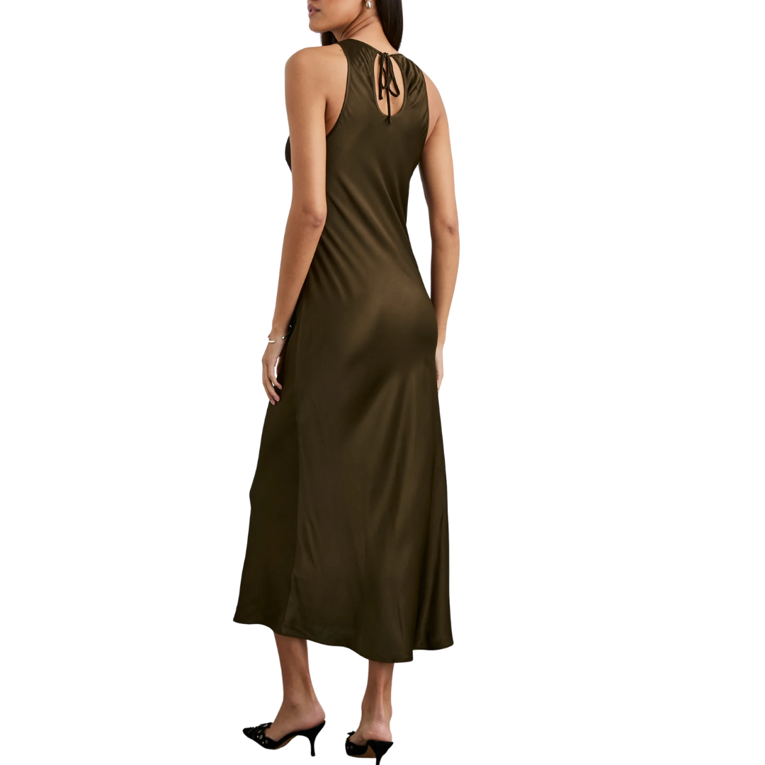 Solene Dress in Dark Moss