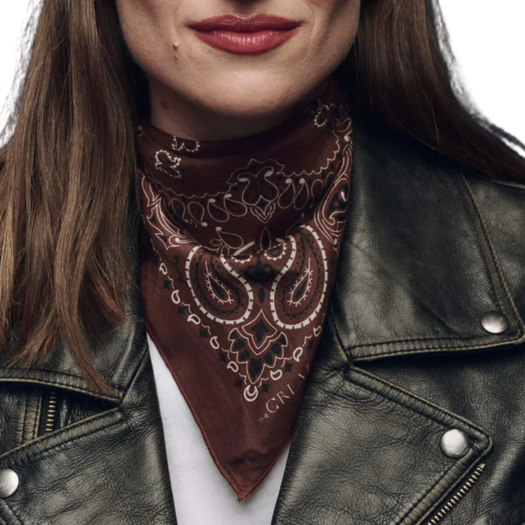 Silk Bandana in Chocolate