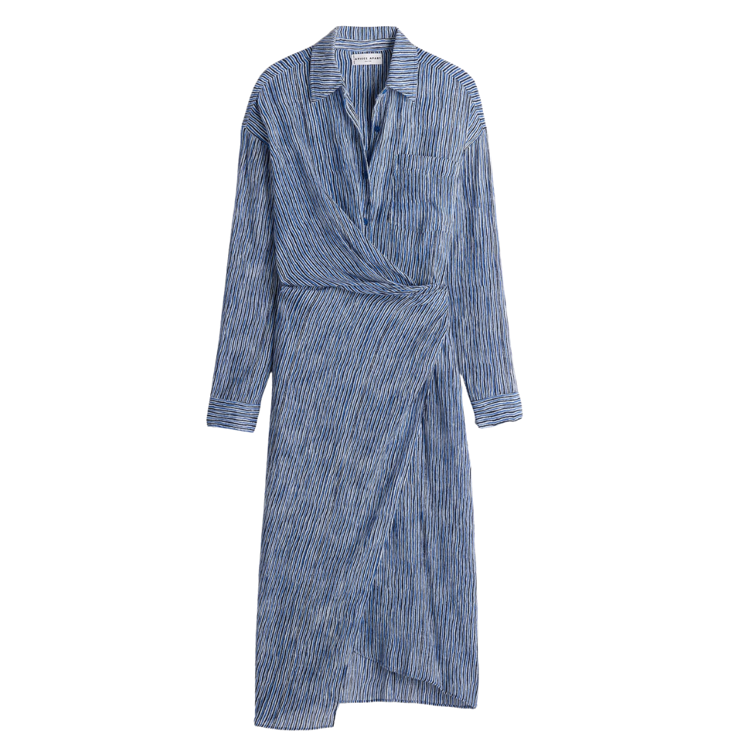 Airy Alexia Wrap Dress in Painted Marseille Stripe