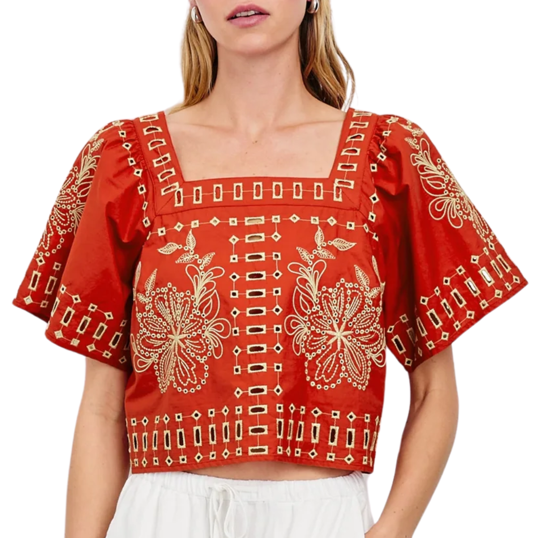 Laine Top in Terracotta