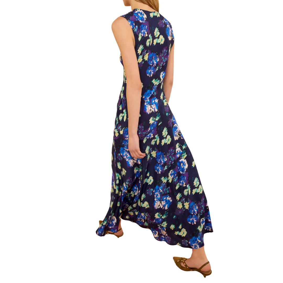 Elowen Silk Dress in Evening Bloom
