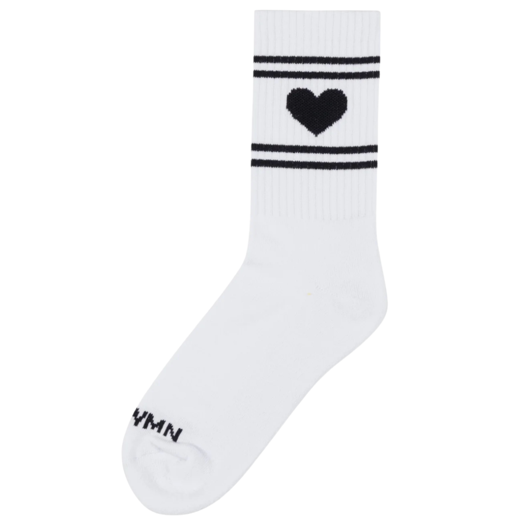 Heart Logo Socks in White/Black
