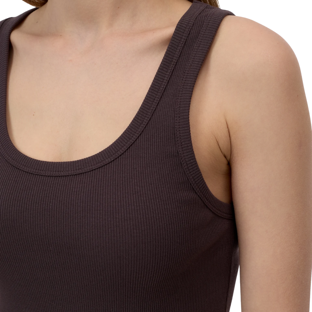 Cotton Tank Top in Mahogany Brown
