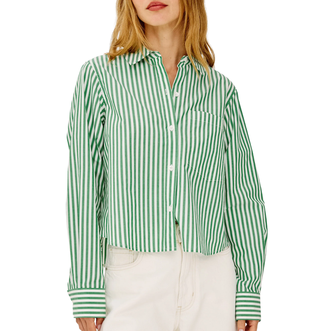 Ramy Shirt in Emerald Stripe