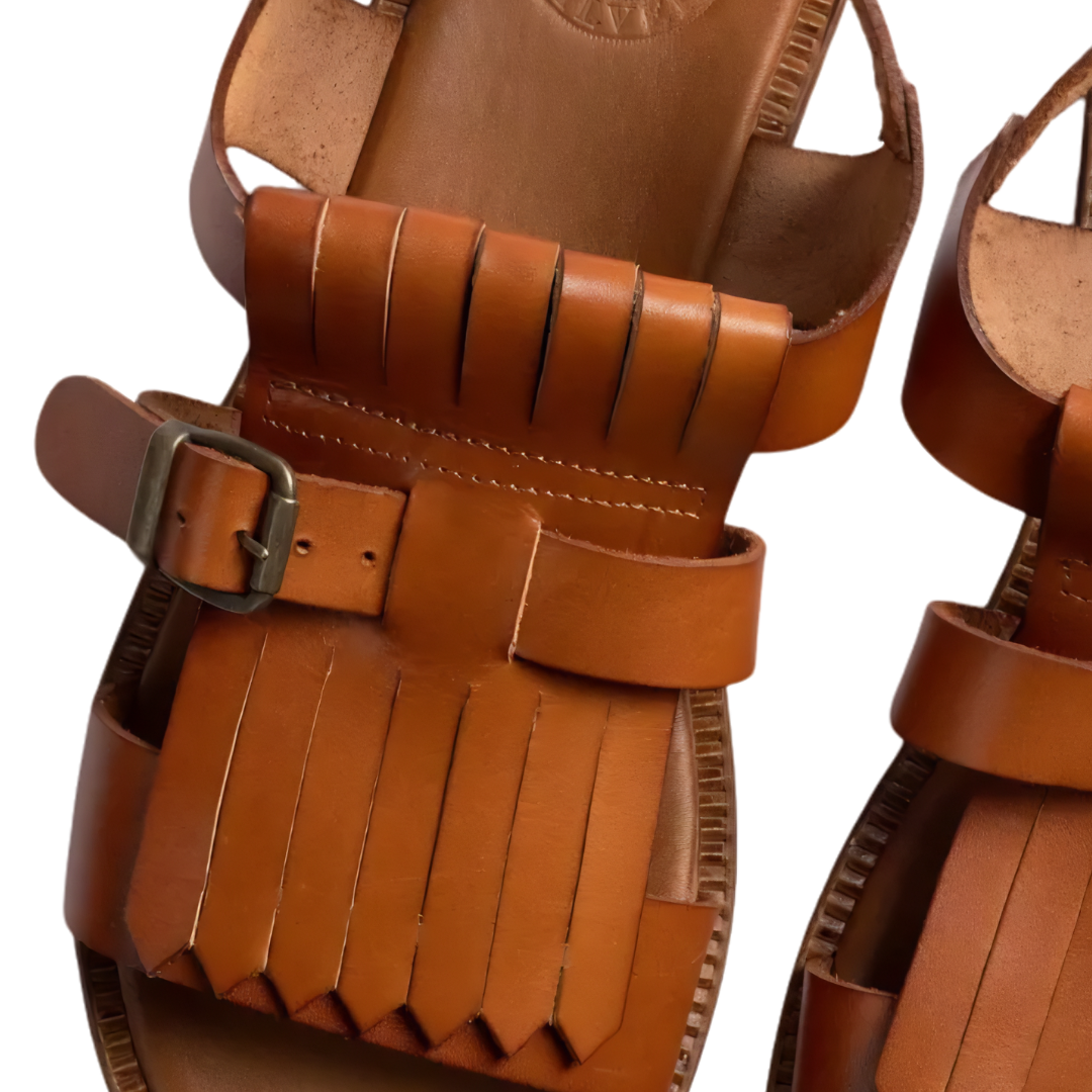 Cordoba Fringe Leather Sandal in Tan