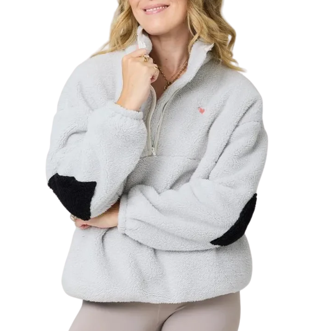 Quarter Zip Coze Magoze in Light Grey