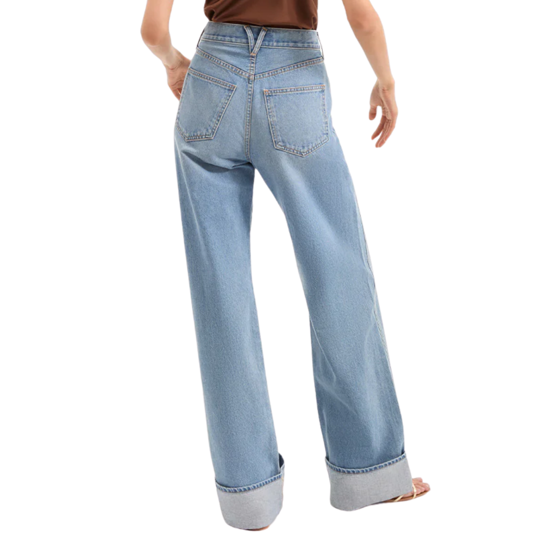 Taylor Cuffed Wide-Leg Jean in Bright Nova