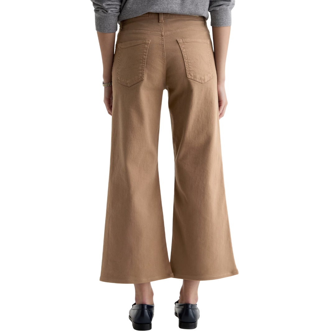 Saige Wide Leg Crop in Melange Stone