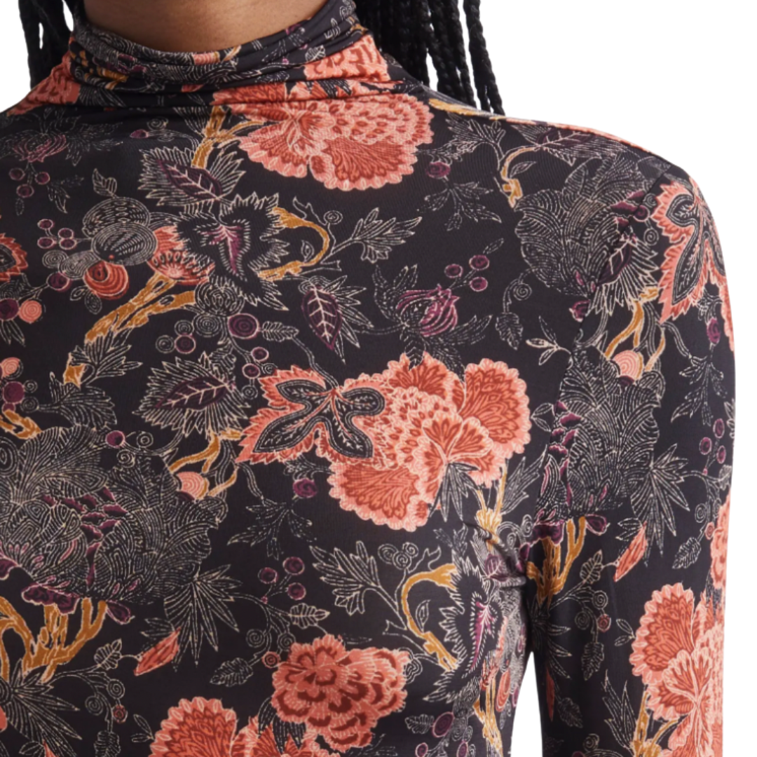 Aurelia Jersey Long Sleeve Turtleneck in Night Lily