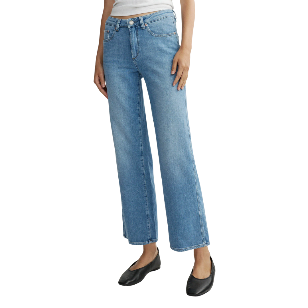 Pippa Refined Wide Leg Mid Rise Ankle in Riverbank