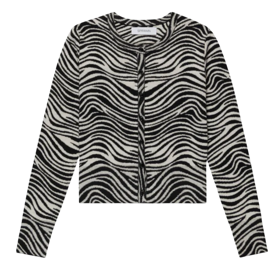 Ultra Fine Cashmere Baby Cardigan in Zebra