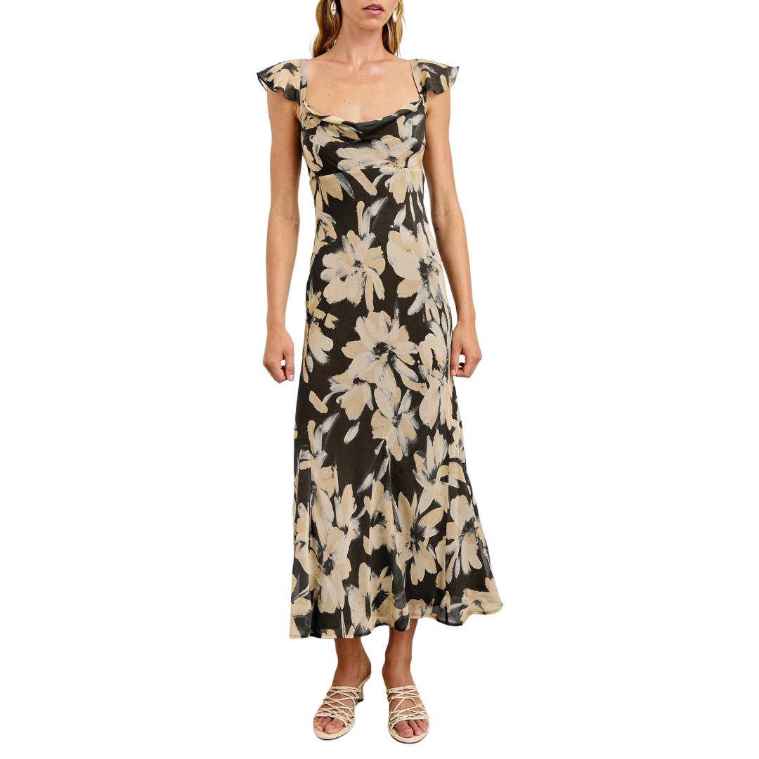 Marigold Dress in Charcoal Lily