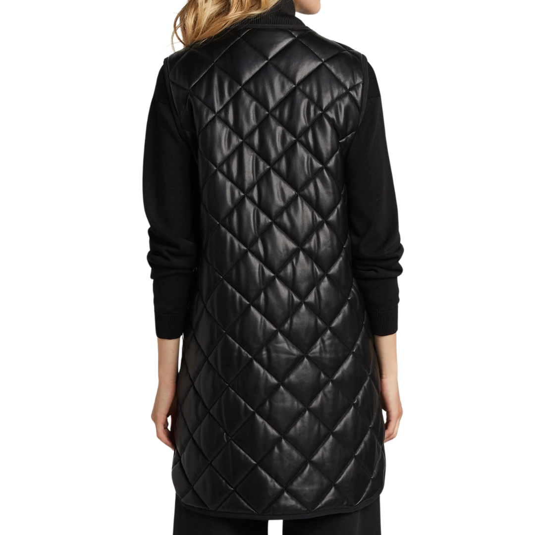 Destiny Vegan Leather Vest in Black