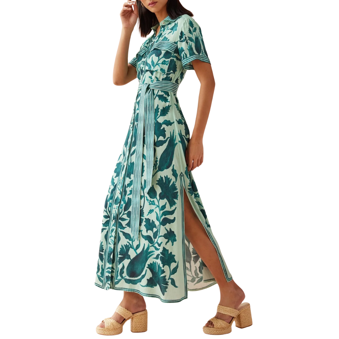 Amira Shirt Dress in Delfina Montego