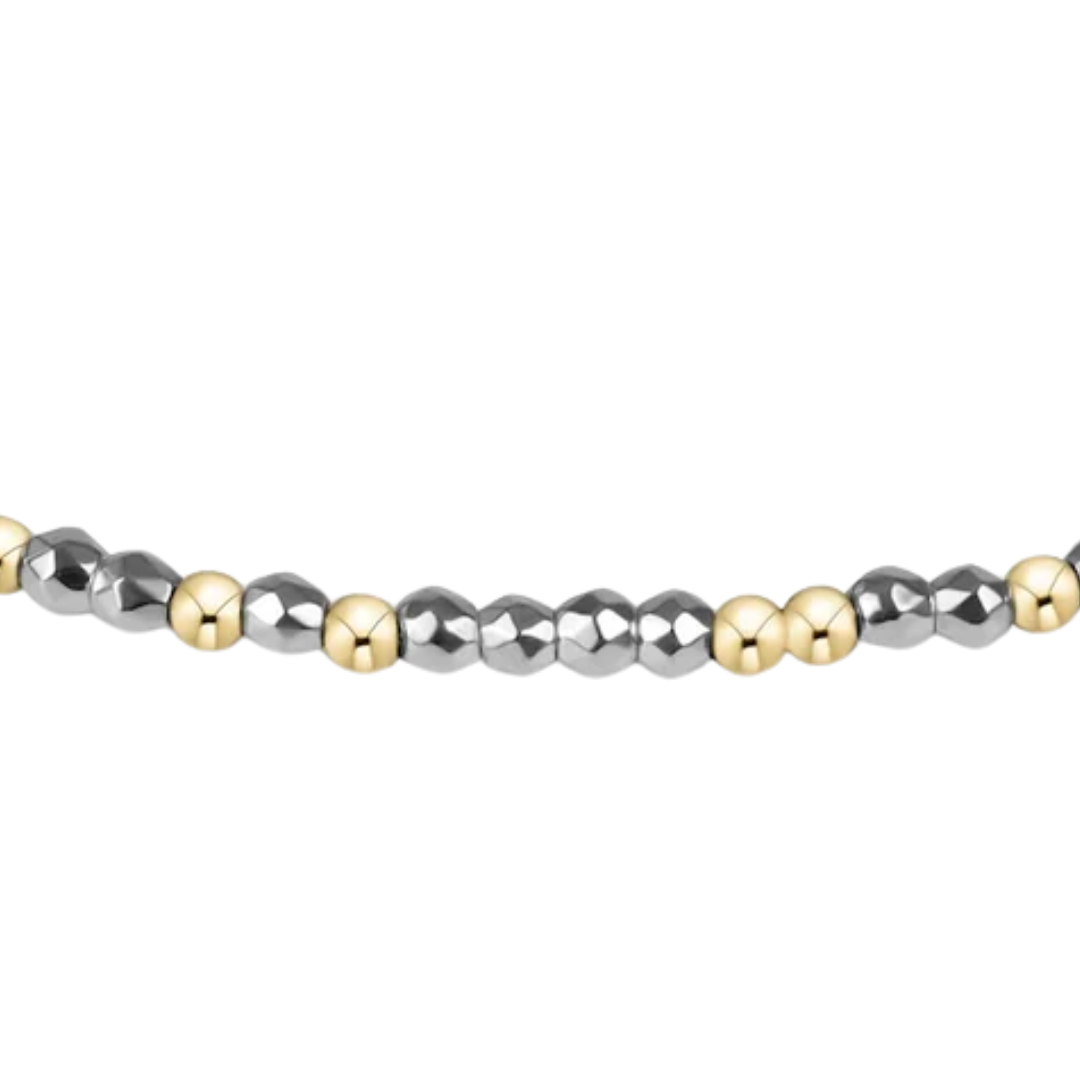Hope Unwritten Bright Silver Faceted Hematite 2MM Bracelet