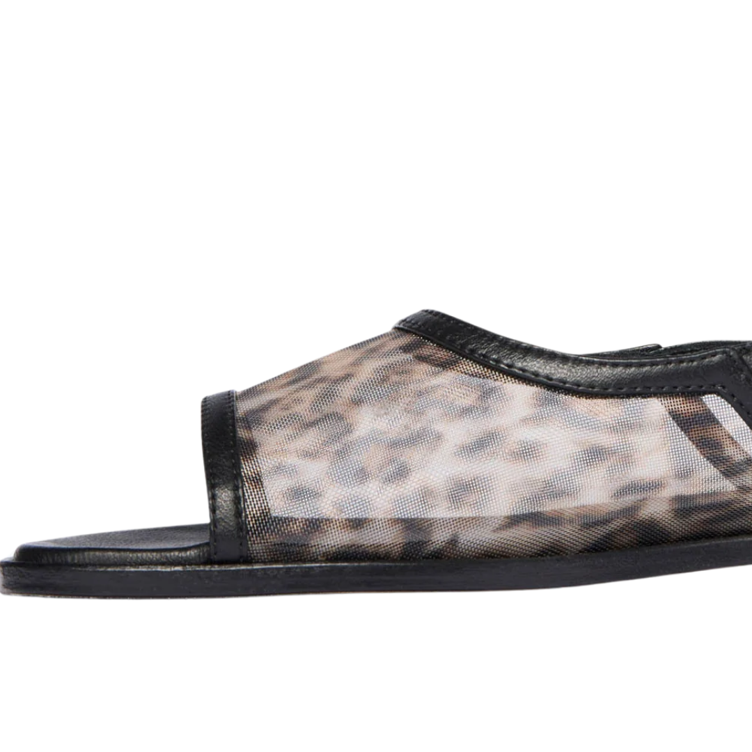 Carmen Slingback Sandal in Leopard Mesh