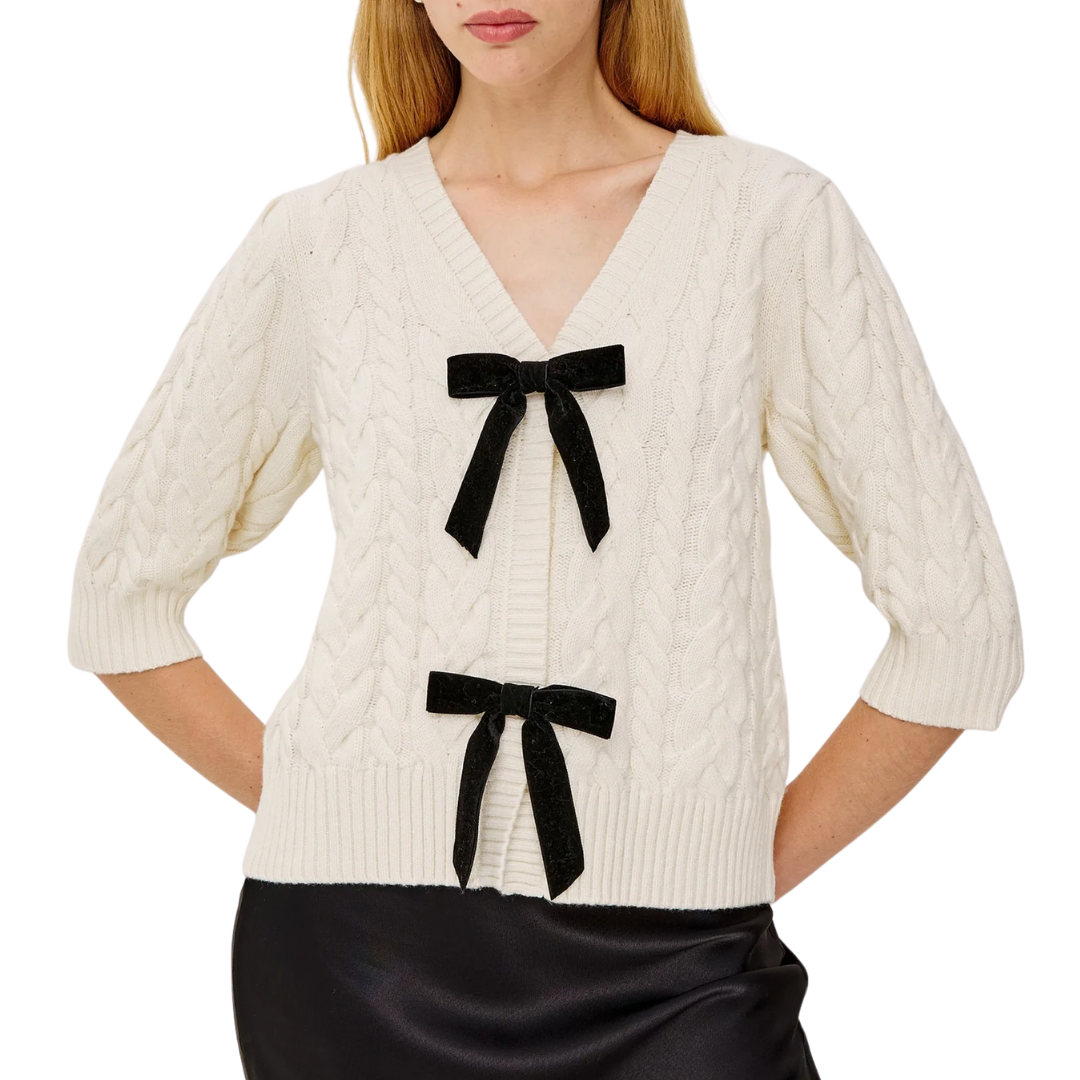 Clarissa Sweater in Ivory Cables