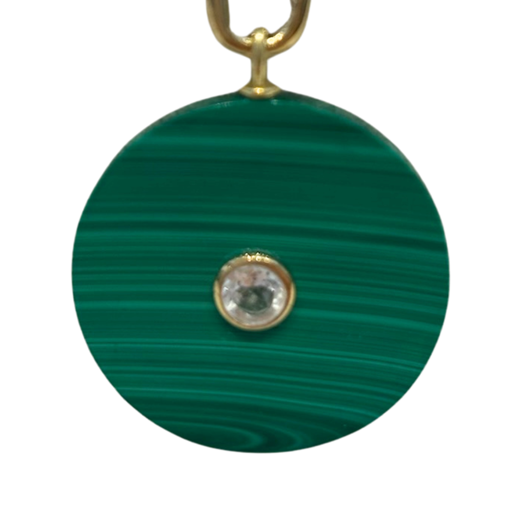 Malta Round Malachite Pendant Necklace