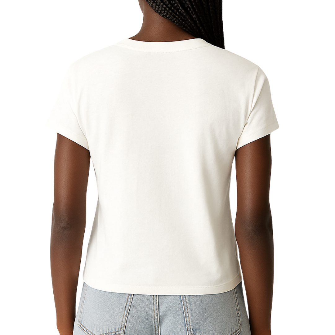 Harlan Cropped V-Neck in Chalk