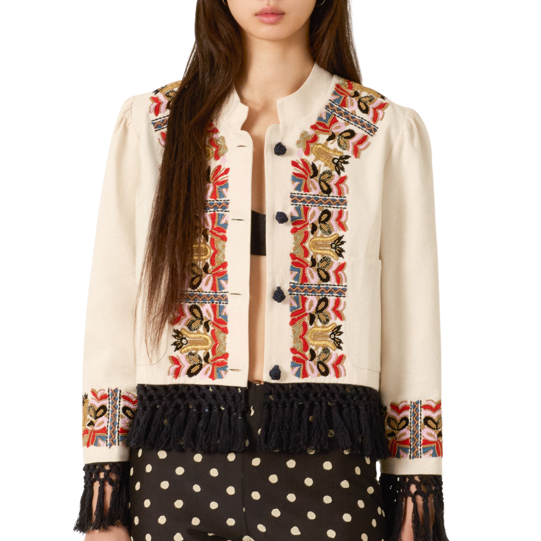 Dorian Baroque Dune Jacket in Off-White