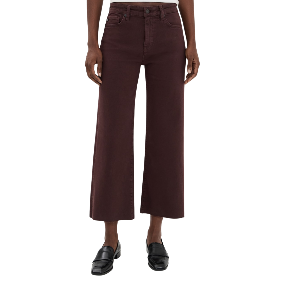 Saige Wide Leg Crop in Coffee Bean