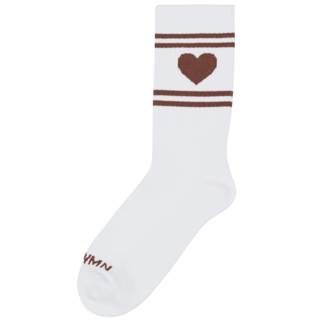 Heart Logo Socks in White/Americano