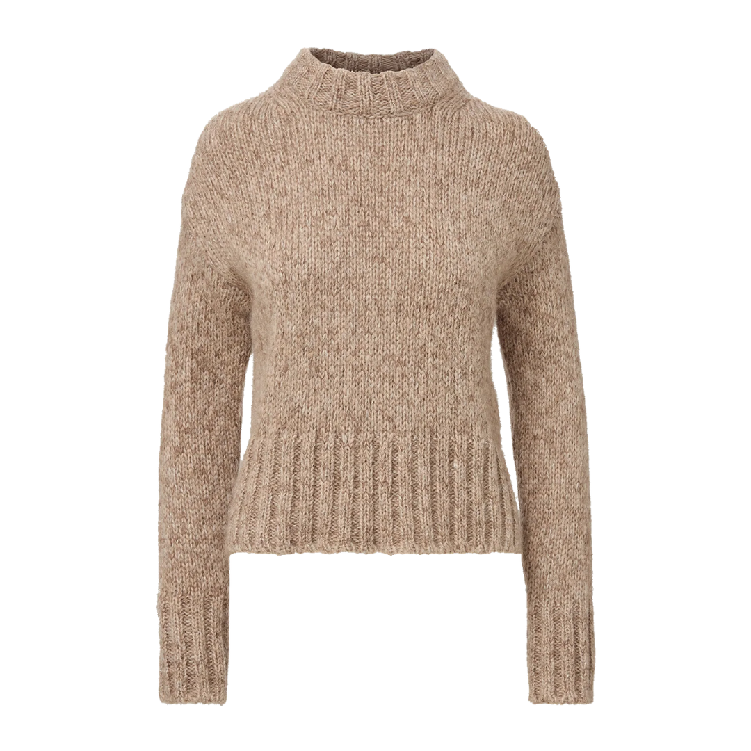 Andi Mock-Neck Sweater in Marled Oatmeal