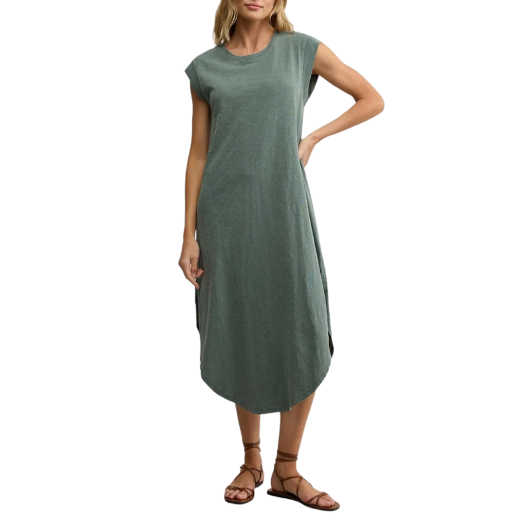 Calabasas Midi Dress in Hunter Green