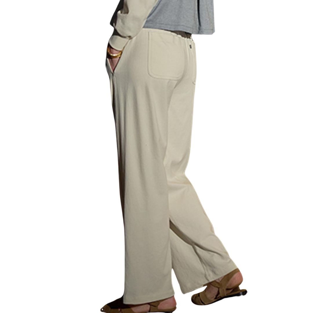 Drawcord Wide Leg Pant in Magnolia