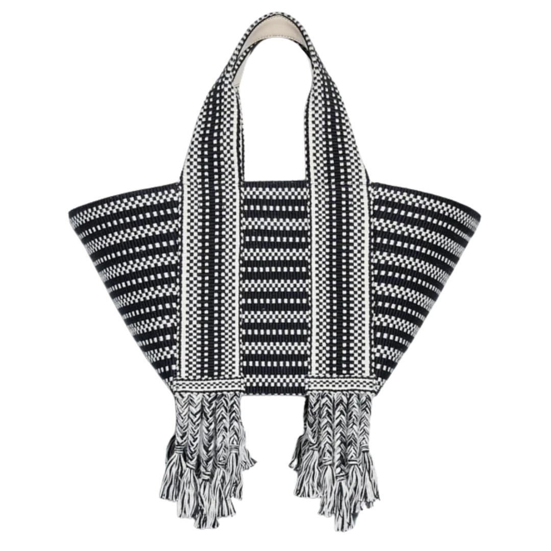 Chulo Small Tote Bag in Ivory-Black