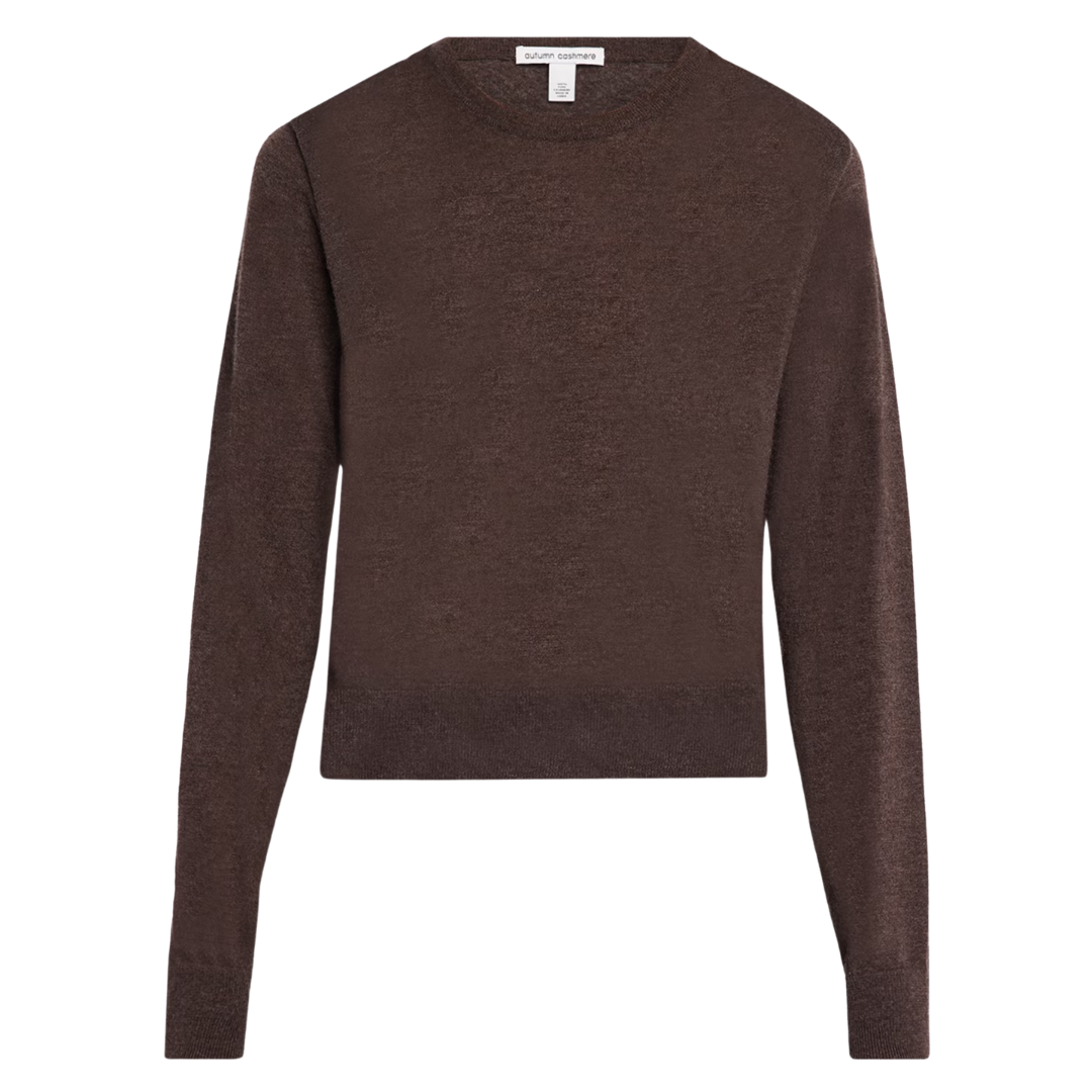 Long Sleeve Crew W/ Faux Tie Sleeves in Teak