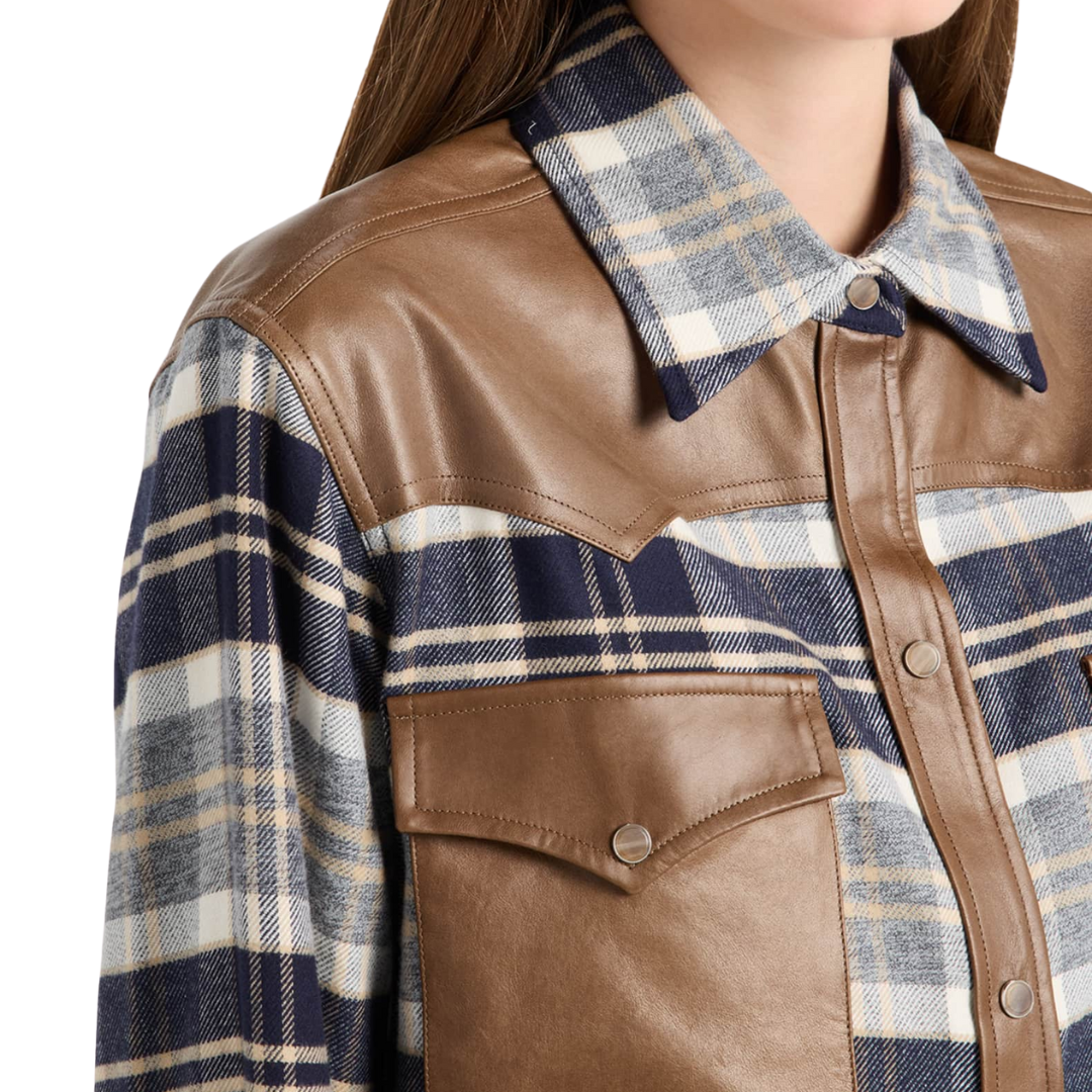 Waylon Shirt Jacket in Midnight/Bone/Tobacco