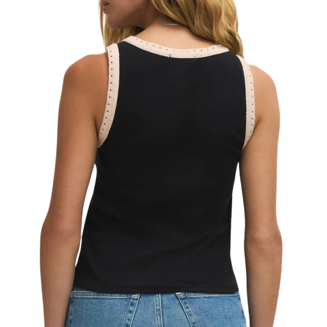 Clarke Rib Tank in Black