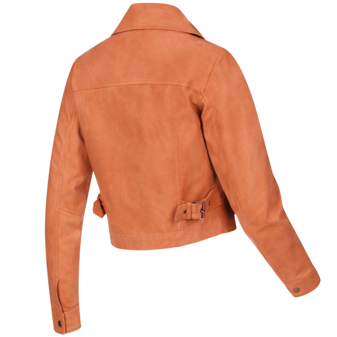 Moira Buckskin Leather Jacket in Apricot