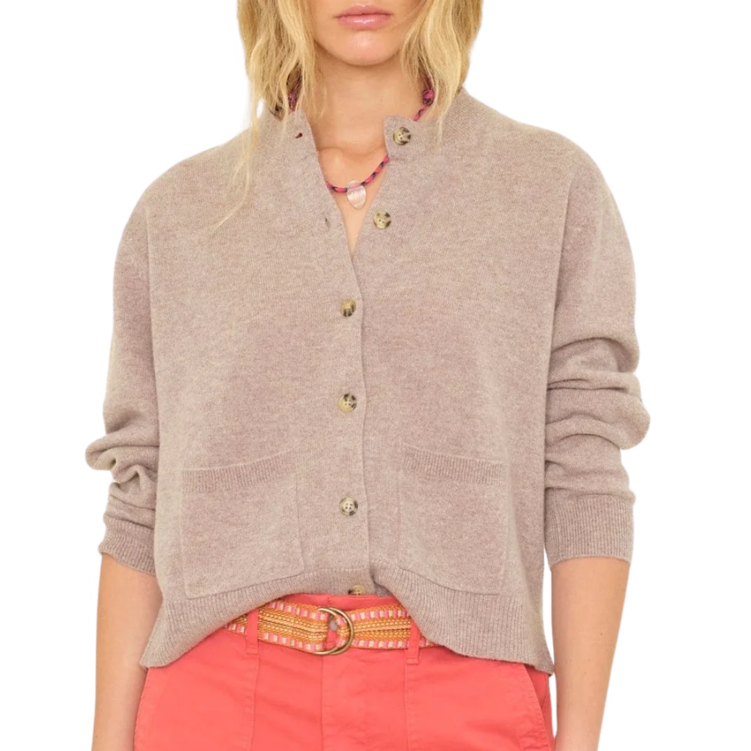 Lillian Cardigan in Heather Brown