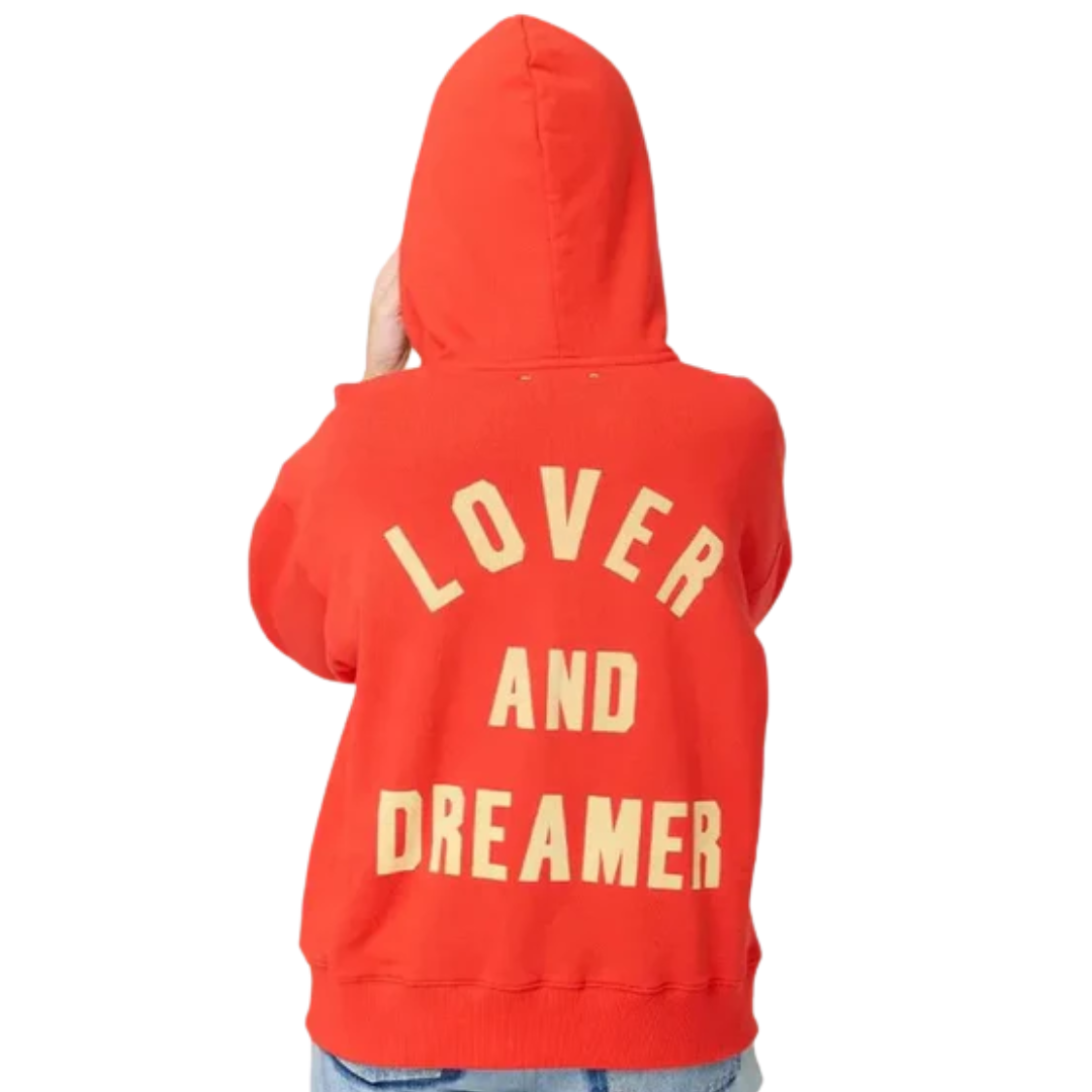 Boyfriend Love Guard Hoodie in Luv Note Red