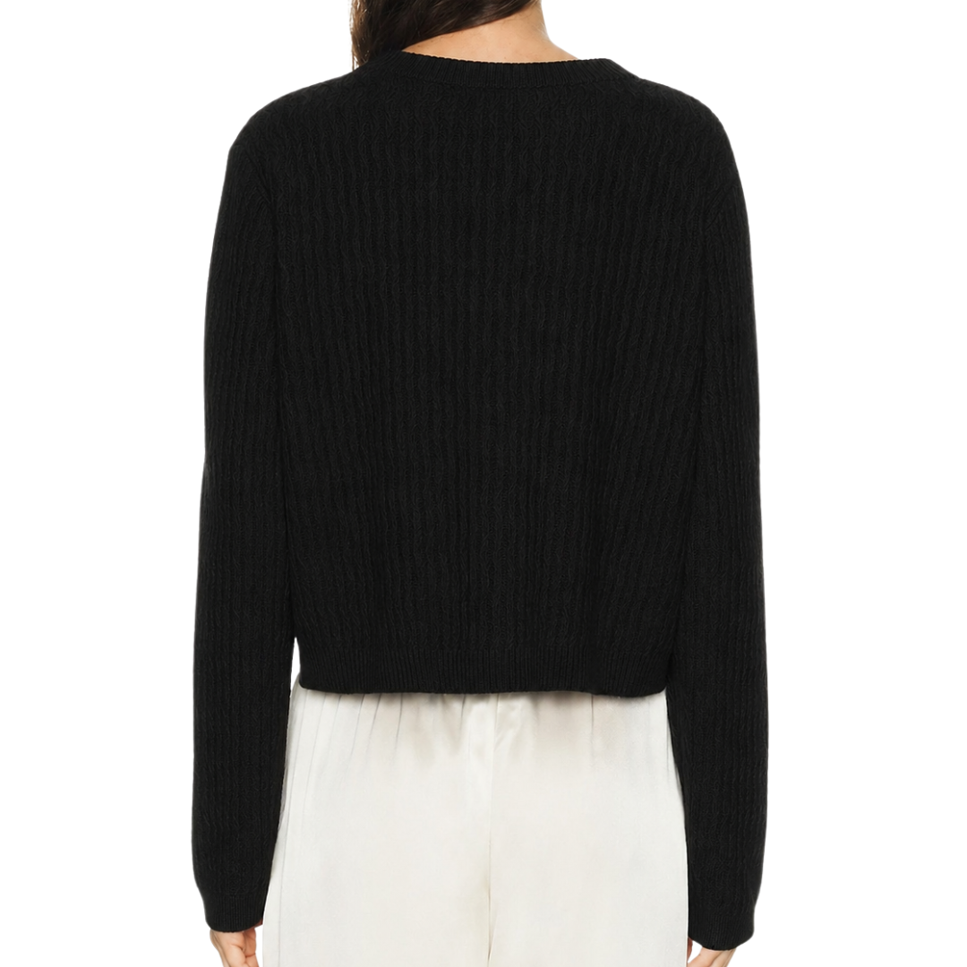 Ash B Cable Knit Cardigan in Black
