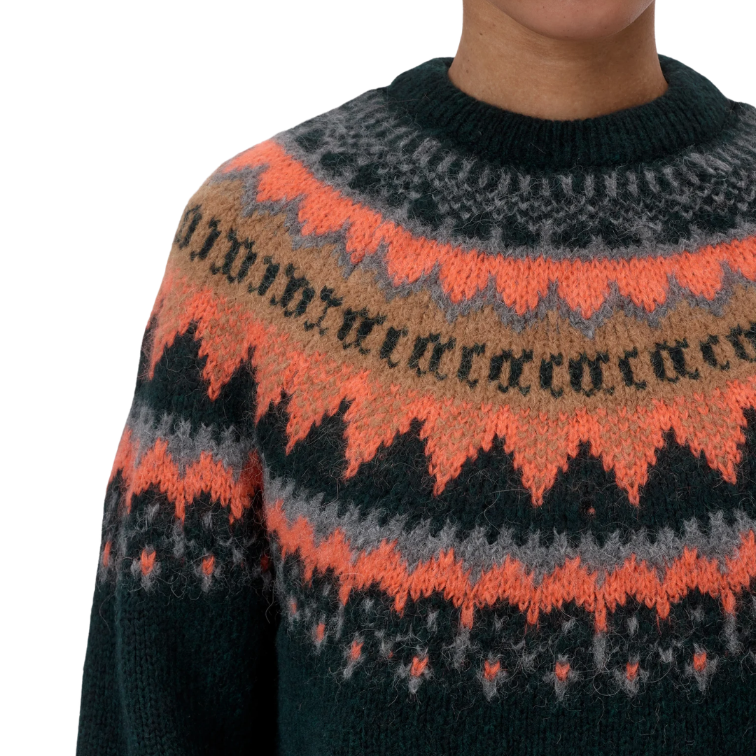 Norwegian-Style Jumper in Shadow Green