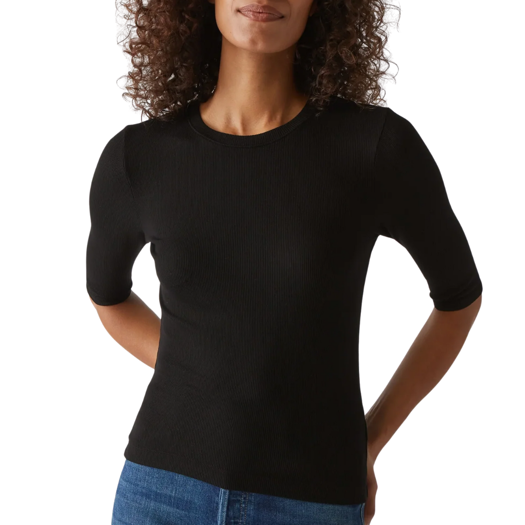 Maeve Crop Tee in Black