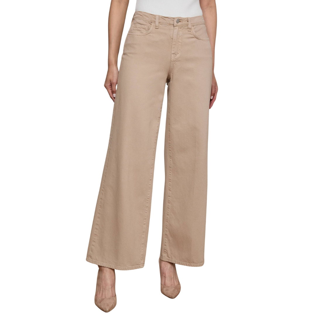 Alicent Wide-Leg Jean in Pale Khaki