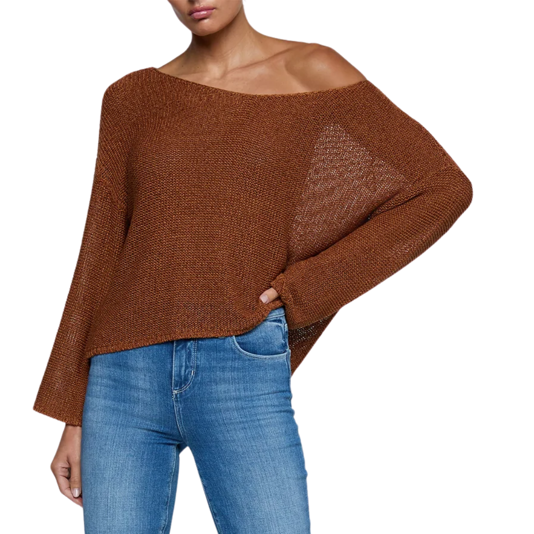 Ethan Knit Pullover in Dark Caramel