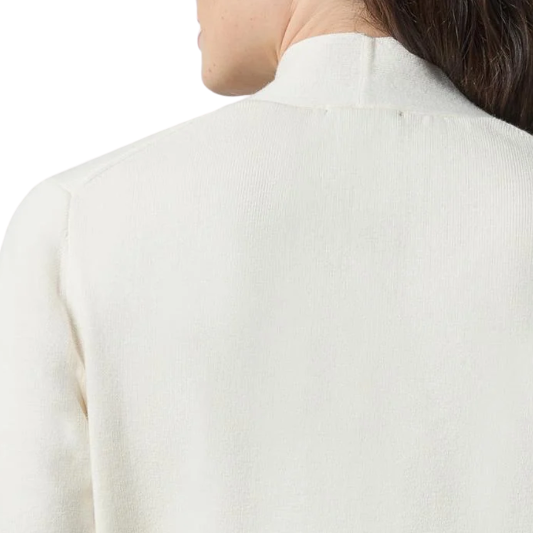 V-Neck Elbow Sleeve Sweater in Ivory