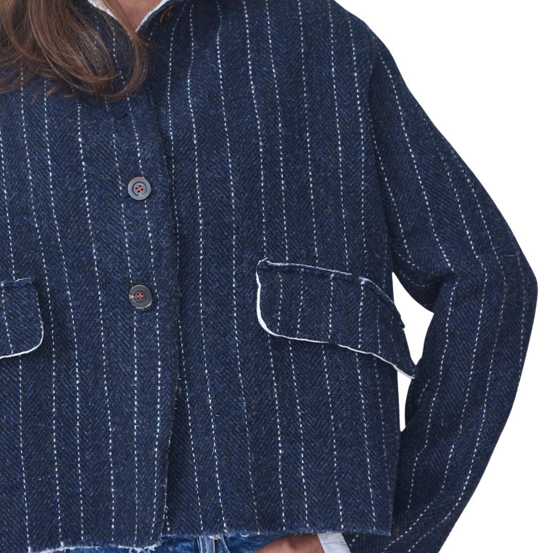 Vada Jacket in Navy Pinstripe
