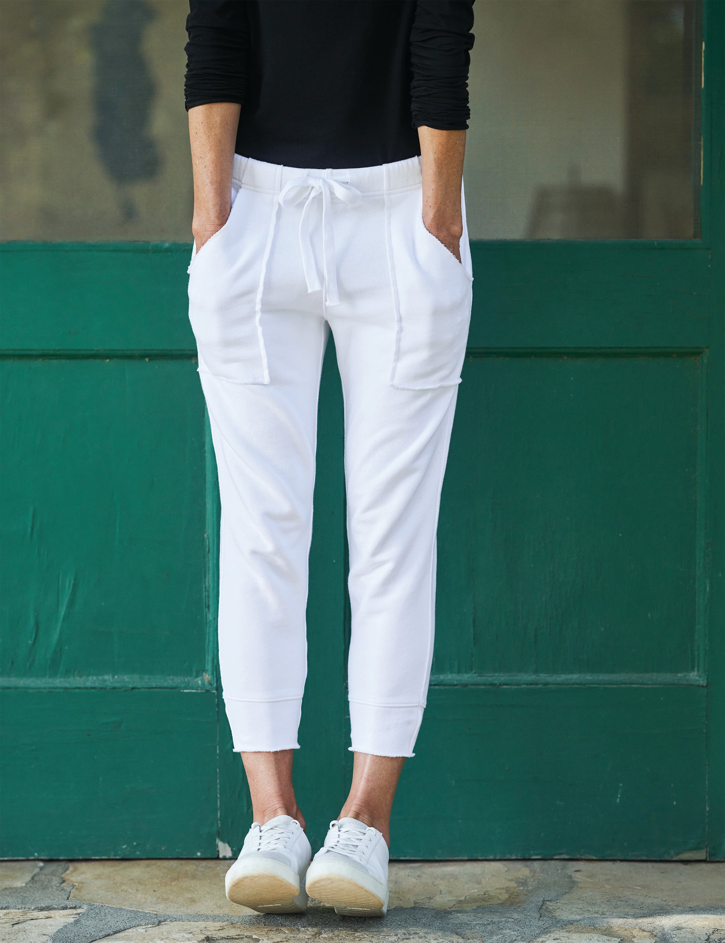 Patch Jogger in White