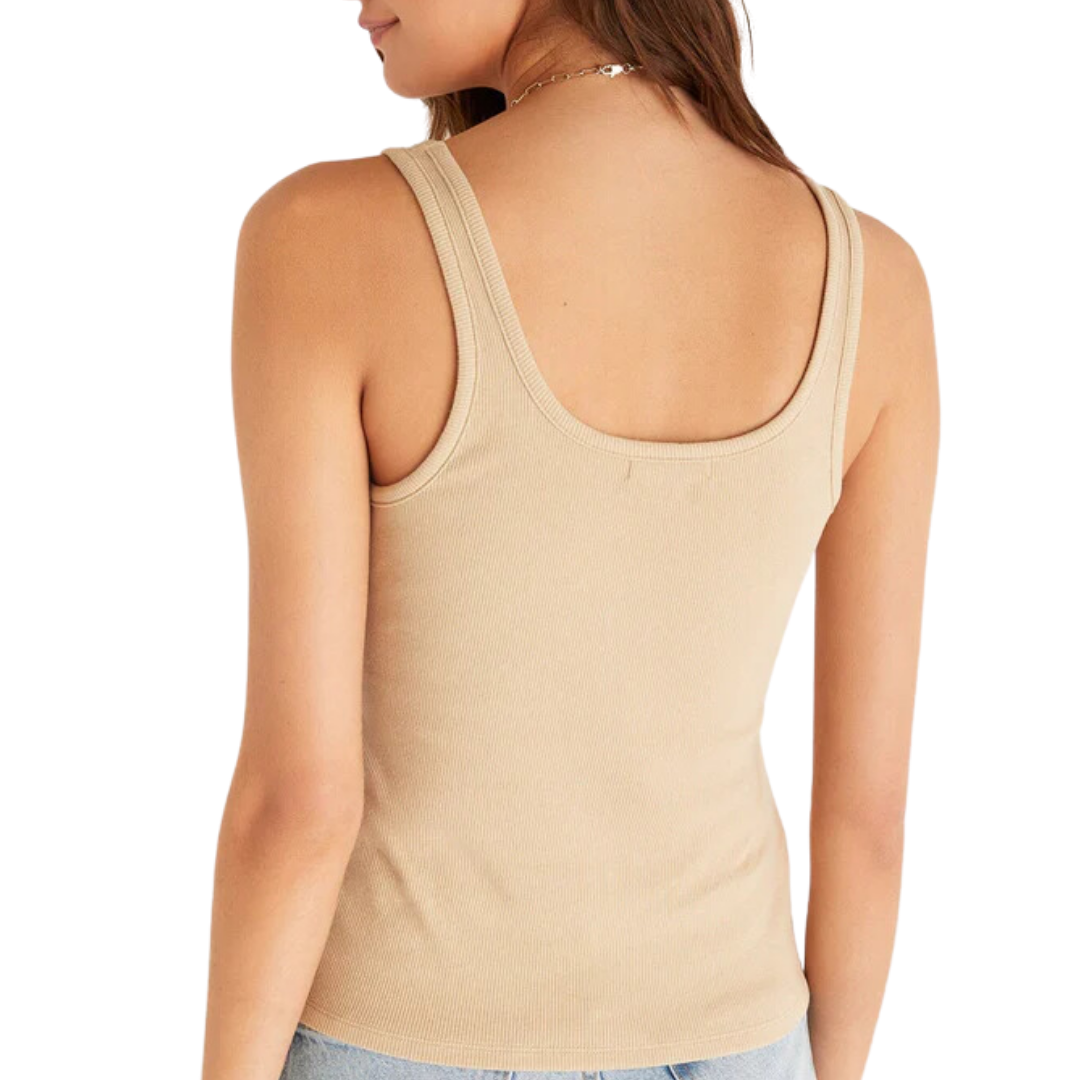 Audrey Rib Tank in Warm Sands