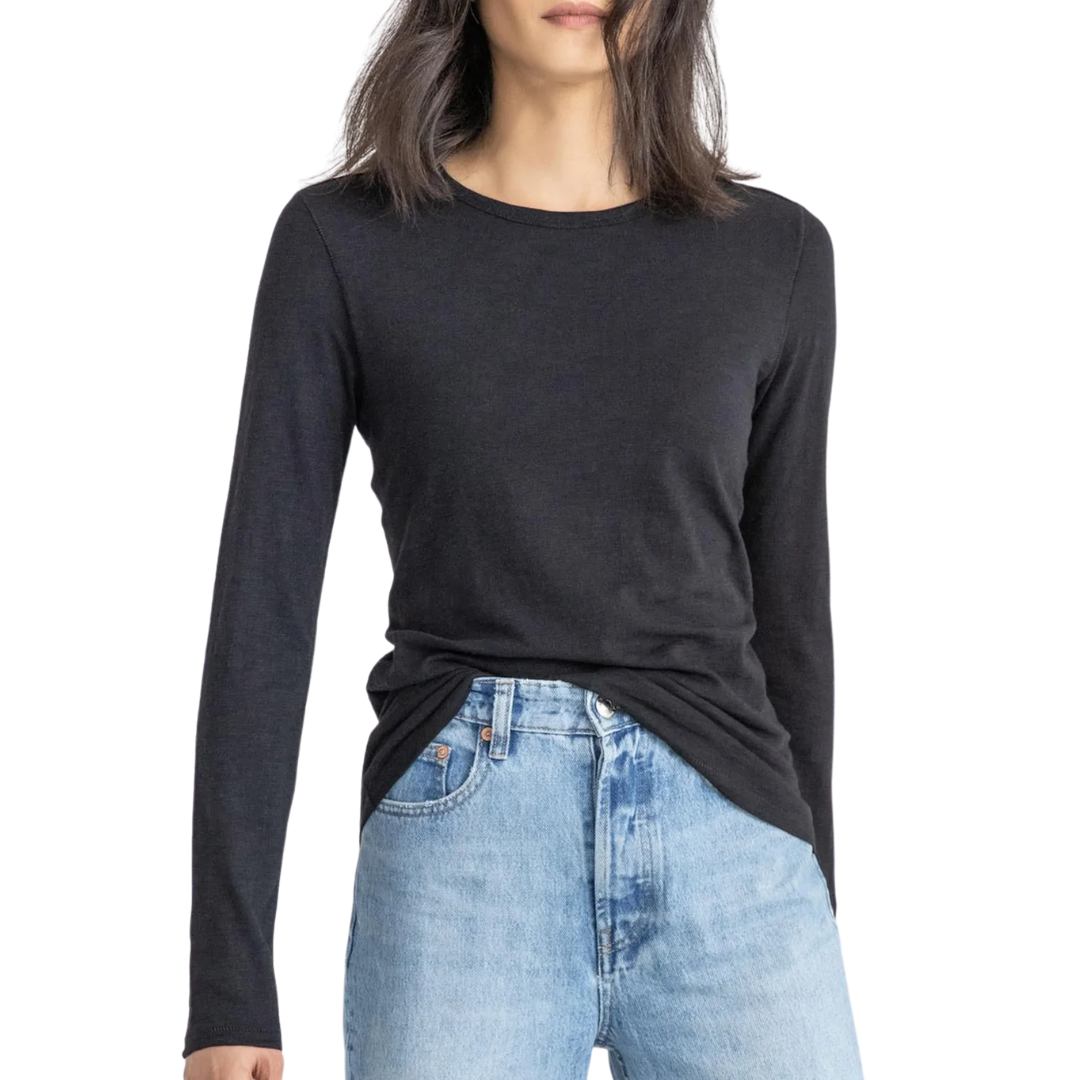 Long Sleeve Crew Neck in Black