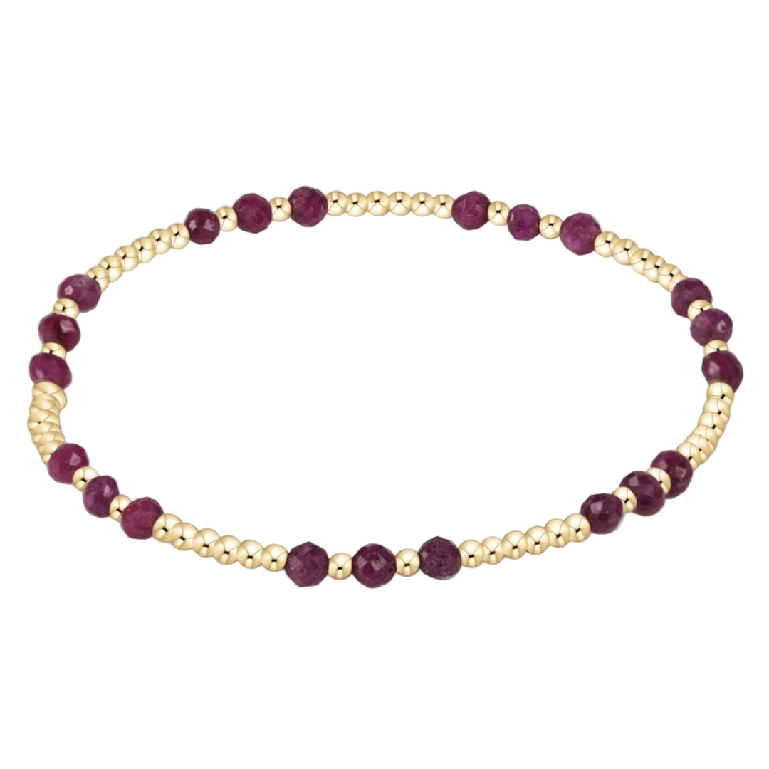 Gemstone Joy Pattern 3MM Bracelet in Ruby