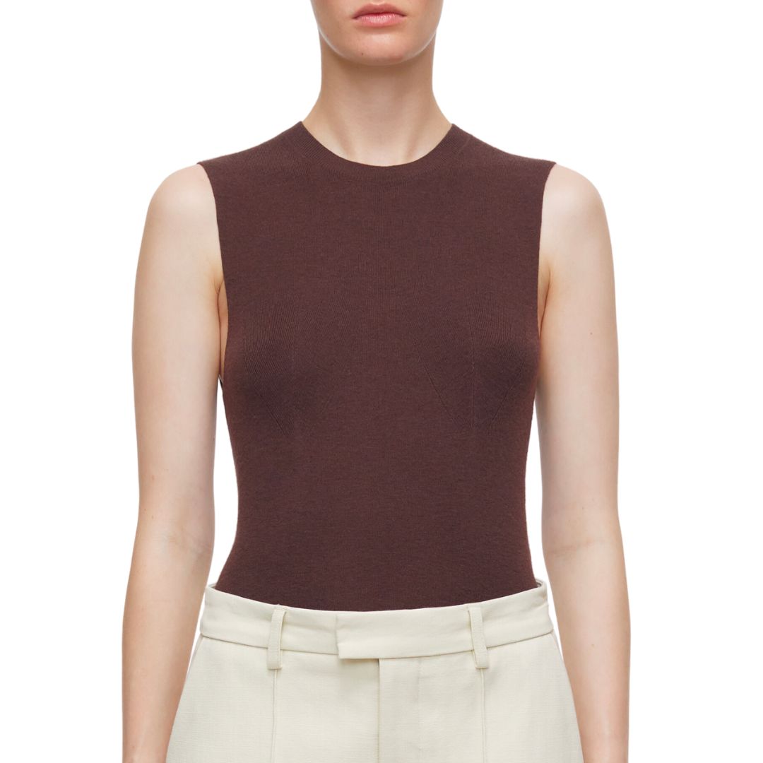 Closed Crew Vest Chilly Chocolate